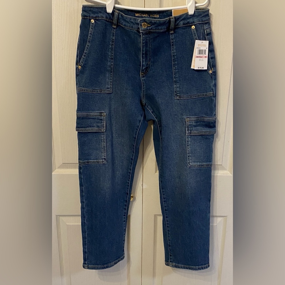 NWT MICHAEL KORS SELMA ANKLE HIGH-RISE THROUGH HIP AND THIGH STRAIGHT LEG